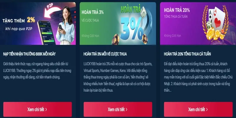 Các loại ưu đãi VA88